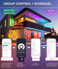 Smart home interface showing control of Six Pack 6 Inch Smart WiFi LED Recessed Lights With RGB And CCT Color Changing.