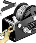800lbs Capacity Beefy Built Heavy Duty Hand Winch with 26 Foot Steel Cable Two Way Ratchet Crank for ATV Boat Trailer
