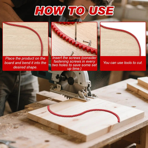 HOW TO USE images for Red 78 Inch Router Edge Guide Templates Kit with Flexible Curve Ruler and 150 Self Tapping Screws for Pro Woodworking