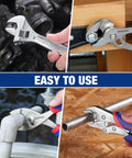 4-Piece Pliers Set With Locking Pliers, Slip Joint Pliers, Groove Joint Pliers And Adjustable Wrench in home repair use scenes