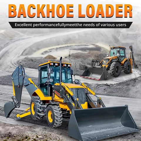 Powerful 4WD Backhoe Loader with 2.5 Meter Digging Depth displaying heavy duty excavation gear and loader bucket on site