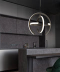 Matte Black Pendant Light Fixture For Kitchen Island LED Chandelier Dimmable Adjustable Metal Ceiling Hanging Lamp in kitchen