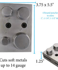 Pro Grade Circle Disc Cutter Set With Four Punches And Die For Cutting Clean Circles From Soft Metal Up To 14 Gauge Includes One Inch One And A Quarter Inch One And A Half Inch And Two Inch Sizes Hardened Alloy Steel Construction
