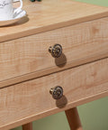 Antique Brass Cabinet Knobs 10 Pack Solid Zinc Alloy Vintage Drawer Knobs on Wooden Dresser with Single Hole Hardware