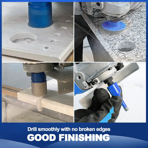 Diamond Core Drill Bit Set For Porcelain Tile Ceramic Marble Granite Drilling Includes 6mm 8mm 25mm 35mm 50mm 65mm Diamond Bits 10 To 25mm Finger Bit SDS Adapter And 35mm Chamfer Bit Built For Fast Clean Preps Pro Grade Quality used on tile and stone surfaces