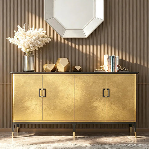 Dope Gold Peel And Stick Wallpaper Thick Metallic Wallcovering Renters Friendly Self Adhesive Removes Easily Residue Free Repositionable Bubble Free Easy Install Zero Hassle Sleek Finish For Any Room on wall behind golden cabinet.