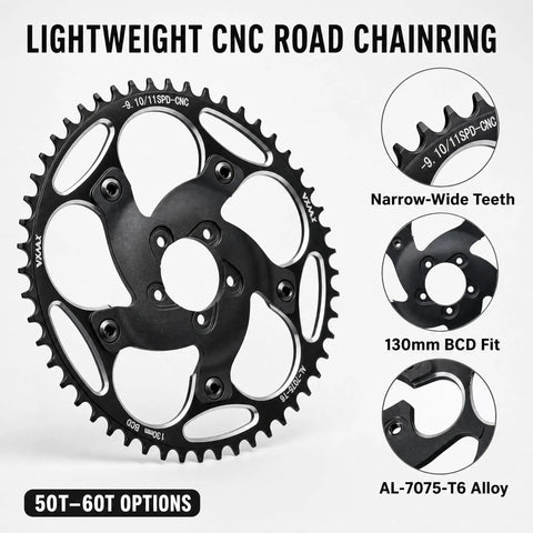 Chain Ring Sprocket Crank For Bafang BBSHD 130BCD Dope Aluminum Spider Adapter Kit 39T To 60T Compatible With EBike Motors CNC