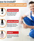 Dope Chrome Fire Sprinkler Head Horizontal Pendant Spray Kit With Wrench Guard And Escutcheon installation guide image.
