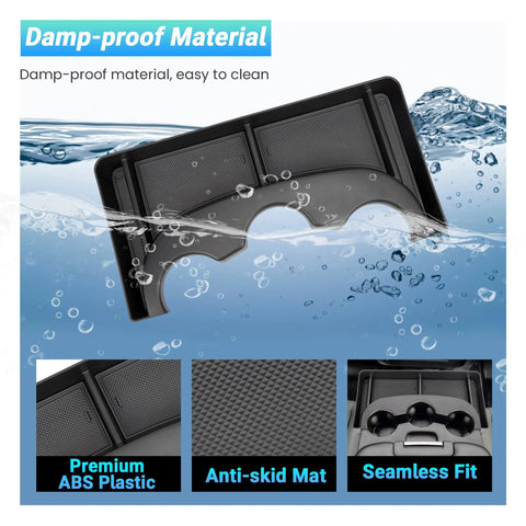 Center Console Cup Holder Organizer for Dodge RAM Jump Seat with 3 Cup Holders and Anti-skid Mat