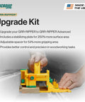 Upgrade Kit Turns Your GRR-RIPPER GR-100+ Push Block Into A GR-200 Pro, showcasing stabilizing plate and adjustable spacer.