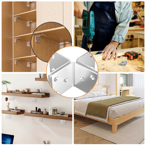 Built Like A Tank 40 Pack Stainless Steel Angle Brackets 2 Inch Heavy Duty Corner Supports in wood furniture assembly.