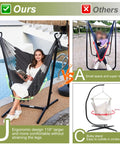 Comparison with cozy macrame hammock with stand and phone holder, adjustable double swing chair vs other designs.