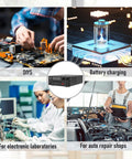 Usage scenarios for Variable DC Bench Power Supply 0-60V 0-20A 1200W With Encoder Knob Output On Off Switch in labs and repair shops.