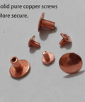 Pro Grade Men's Grounding Socks Accessory Bundle With Eight Real Pure Copper Solid Earthing Screws showing five screws on a white surface.