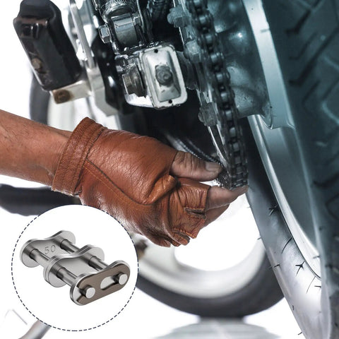 Installation of Three Pack 50 2 Double Strand Roller Chain Master Links on go-kart chain