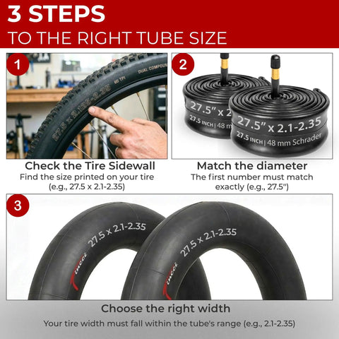 Guide to choosing Pair Of 27.5 Inch Bike Inner Tubes Compatible With 27.5 X 2.1 To 2.35 Tires 48mm Schrader Valve Pack Of 2