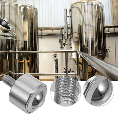 High Precision Steel Ball Transfer Bearing Caster With M12 Threaded Bolt, 1 Inch Heavy Duty 100kg Industrial Use