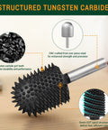 Extreme Coarse Ball Nose Rotary Burr For 1/4 Inch Shaft, Tungsten Carbide Wood Rasp Bit For Drills, Beast Cutter close-up