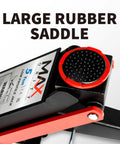 Close-up of large rubber saddle on 5 Ton Low Profile Hydraulic Floor Jack With Dual Piston Quick Lift Pump Heavy Duty Steel Lift.