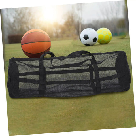 Versatile Diving Mesh Duffle Bag For Snorkel Gear And Sports Equipment with basketball and soccer balls on grass