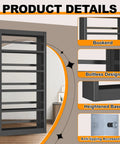 Heavy Duty 69 Inch Tall Metal Bookshelf Five Tier Adjustable Bookshelf In Black Finish For Home Office Storage product details