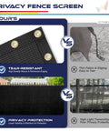 Black 6x50 Privacy Fence Screen Heavy Duty Mesh Shade Net For Outdoor Walls Gardens And Pool Decks with grommets
