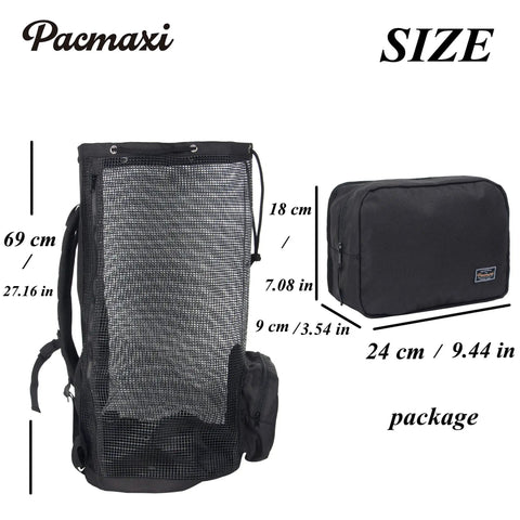 Oversized Mesh Scuba Diving Bag For Snorkeling Gear And Equipment, Holds Mask Fins Snorkel And Wetsuit, Regulator And Shoes