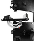 Side view of Beast 9-Inch Benchtop Band Saw With 2.8 Amp Motor, showing cutting mechanism and adjustable table saw features.