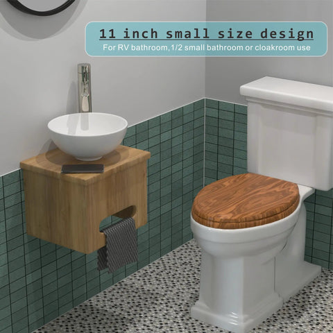 11 Inch Vessel Sink Bowl For Small Bathrooms installed in compact bathroom setting