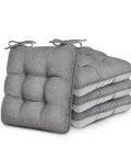 Ultra Comfy Memory Foam Chair Cushions Set Of 4 For Indoor Outdoor Use 15.5 By 15.5 By 3.5 Inches Grey Cushions for various chairs