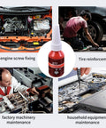 Red Thread Locker Gel For All Fasteners And Nuts, Ultra Strong Anaerobic Adhesive That Prevents Loosening From Vibration, Stops Rust, 10ml High Strength Thread Glue For Home, Auto And Industrial Use