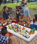 Inflatable Ice Serving Bar Kit Four Pack Large 53 By 25 Inch Trays For Poolside Buffets Keeps Food And Drinks Cold All Day Party