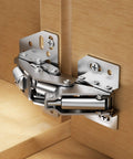 Heavy Duty 2 Pack 90 Degree RV Cabinet Hinges With Soft Close Surface Mount For Face Frame And Frameless Cabinets No Pre Drilled Cup Holes Self Closing Ideal For Camper Vans Trailers And Vehicle Mounted Conversions installed on cabinet