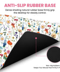 Ultra Large Desk Pad For Desktop 31.5 Inch By 11.8 Inch Extended Mouse Pad With Anti Slip Surface Featuring Wildflowers with rubber base