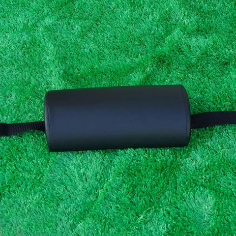 Bench Press Pad For Upper Back And Neck Support, Chest Press Back Pad laying on grass with Velcro straps visible