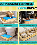 Multiple uses of Two Piece Connectable Wooden Dog Training Platform Set With Non Slip Foaming Surface shown in various home settings