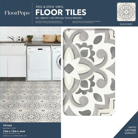 Grey And Cream Peel And Stick Vinyl Floor Tiles For A Modern Farmhouse Vibe No Tools Needed Easy Install With Permanent Adhesive