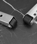 Heavy Duty Vertical Track Roller Wheels For Sliding Door Sagging Support, 7.5cm carbon steel and black wheels detail.