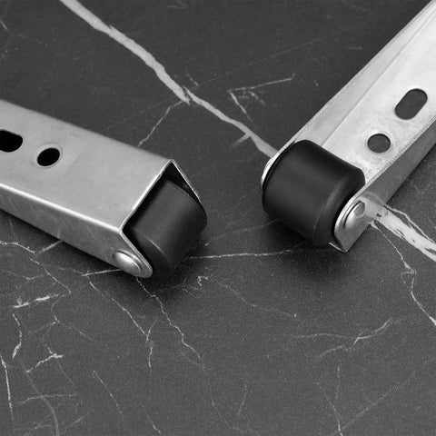 Heavy Duty Vertical Track Roller Wheels For Sliding Door Sagging Support, 7.5cm carbon steel and black wheels detail.
