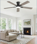 Modern 52 Inch Ceiling Fan With Light And Remote in stylish living room, featuring sleek design and natural light.