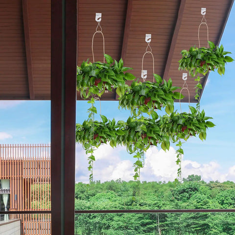 50 Pack Drop Ceiling Hooks For Hangin, 25 Pairs Left And Right Ceiling Hooks Plus 25 Ceiling Hook Clips T Bar Clips in use
