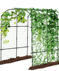 Ultra Tall Garden Arch Trellis For Climbing Plants 87 Inch Metal Plant Support Archway Perfect For Vines Grapes Cucumbers Flowers And Veggies Outdoor Yard Lawn Garden Tunnel Archway with green vines.
