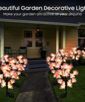 4 Pack Solar Flower Lights For Outdoors Waterproof Garden Decor That Look Real By Day And Glow Bright At Night by walkway