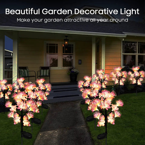 4 Pack Solar Flower Lights For Outdoors Waterproof Garden Decor That Look Real By Day And Glow Bright At Night by walkway