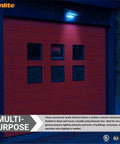 Dope Rotatable Outdoor LED Wall Pack Light 40W 5720 Lumens illuminating red garage door at night, IP65 weather resistant