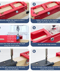 Step-by-step use of Pro Grade Heavy Duty Aluminum Door Hinge Router Jig with scale adjustable mortise template for hinges.