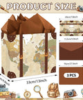 13 Inch Large Vintage Map Suitcase Gift Bag Set With Brown Tissue Paper Envelope And World Map Card For Retirement Travel Farewell Gifts That Look Dope Wrapped In Cool Style So Your Packaging Turns Heads At Gatherings With This All In One Kit.