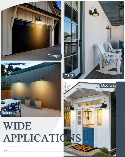 Various installations of Six Pack Outdoor Wall Lights With GFCI Outlet Dope Dusk To Dawn Waterproof Exterior Sconce