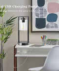 Industrial Table Lamps Set of 2 with Touch Control and USB Ports on desk in modern farmhouse style office setting.