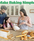 Family baking with No Fuss Bread Slicer For Homemade Loaves With 3 Adjustable Widths And 3 Slice Thickness Settings Compact Foldable Slicer